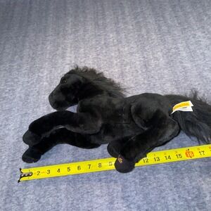 The Saddle Club Belle Black Horse Plush Stuffed Animal 16 Inch White Star Logo